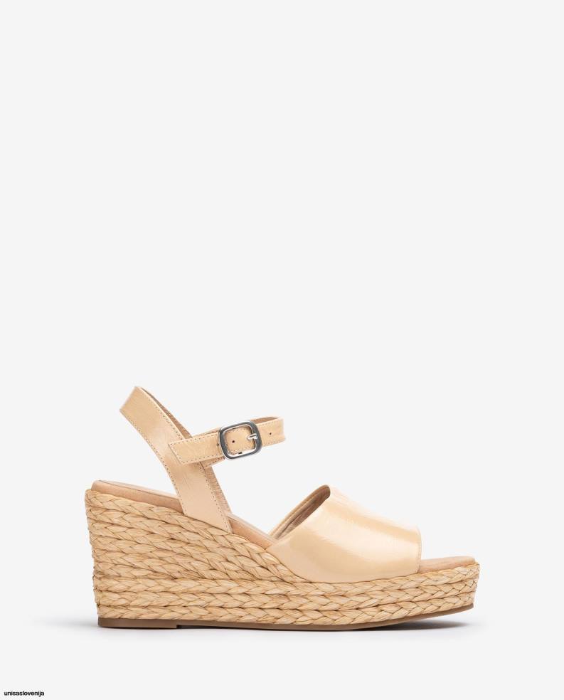 Unisa čevlje širok sandal iz vampa in jute ženske roza - Unisa on Sale