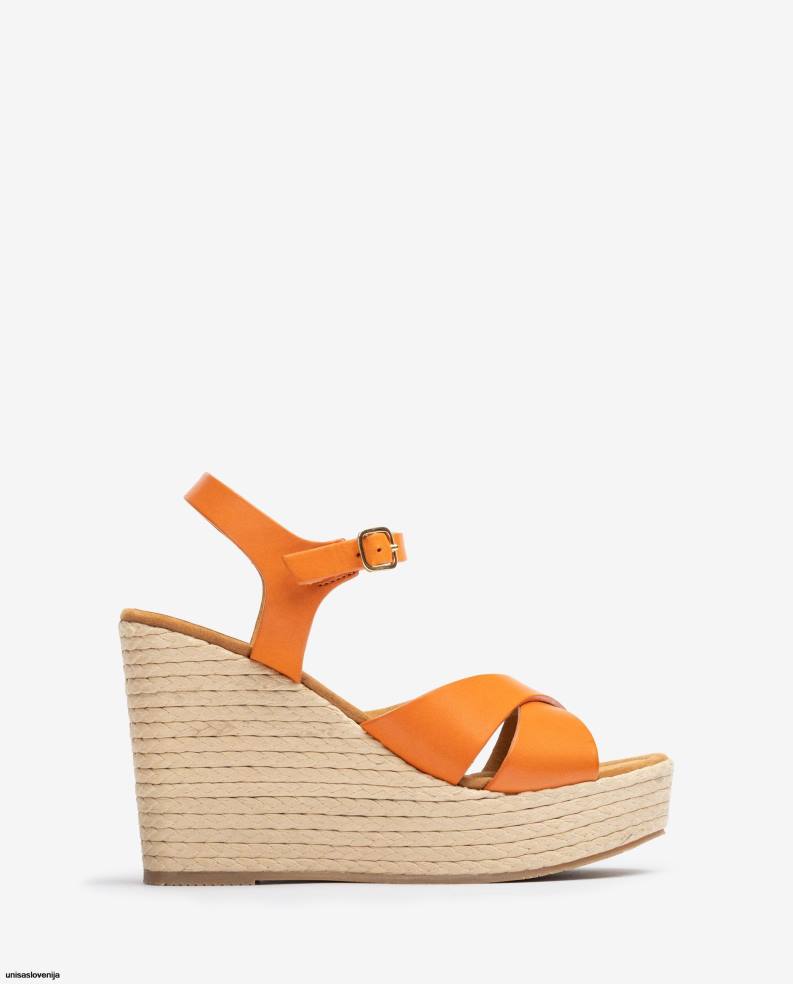 Unisa čevlje visok sandal na klin ženske oranžna - Unisa Online Shopping