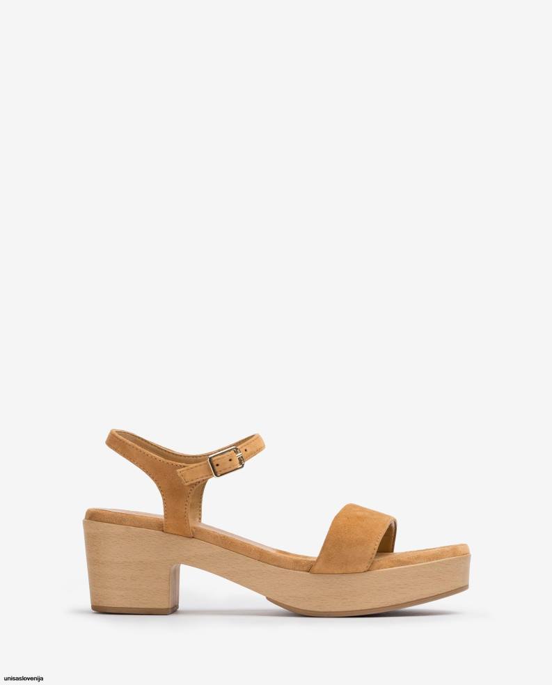 Unisa čevlje sandal z nizko blok peto ženske rjav - Unisa on Sale